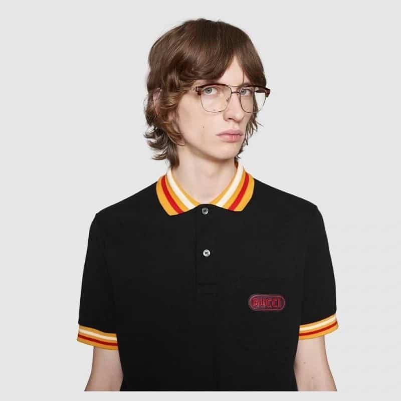 Gucc i Black Collar Look Imported Polo T-Shirt Main image