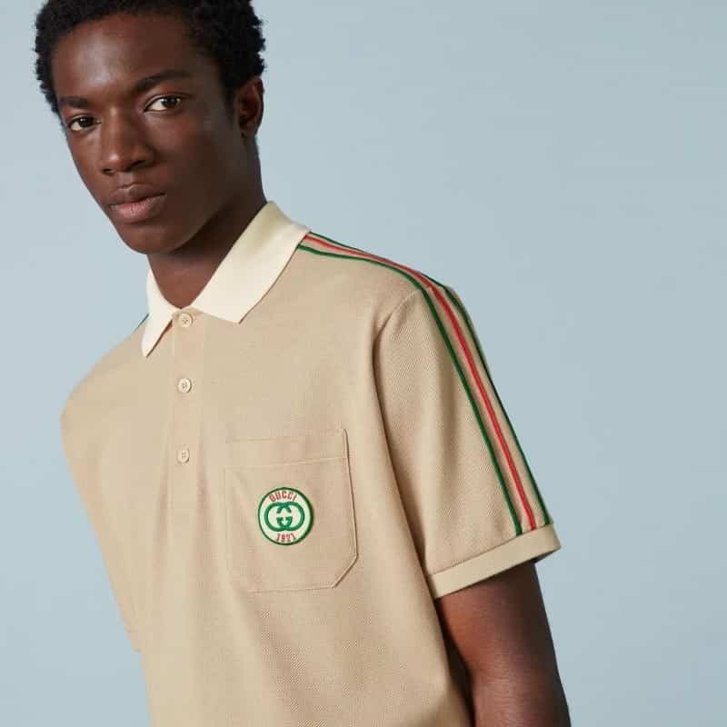 Gucc i Beige Shoulder Look Imported Polo T-Shirt Main image