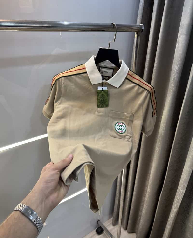 Gucc i Beige Shoulder Look Imported Polo T-Shirt Secondary image
