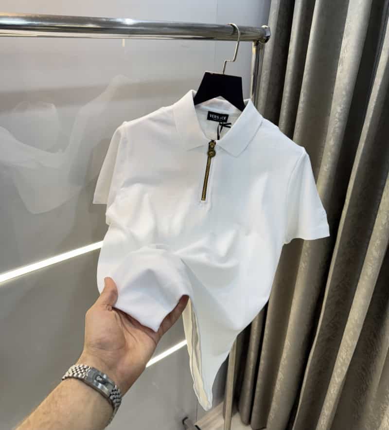 Versac e Couture White Zip Imported Polo T-Shirt Secondary image