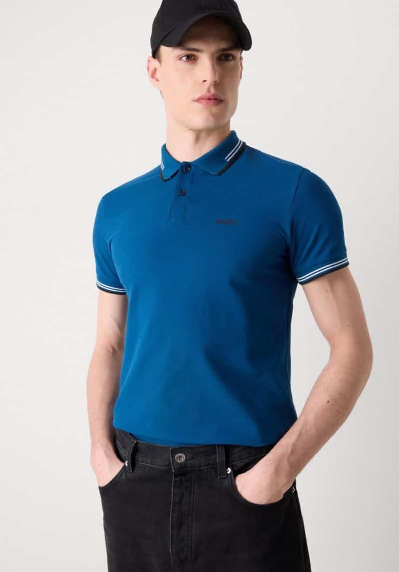 Hugo bos s Petrol Blue Logo Work Premium Polo T-Shirt Main image