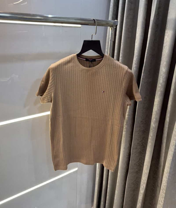 Tomm y Hilfiger Beige Knitted Classic T-Shirt