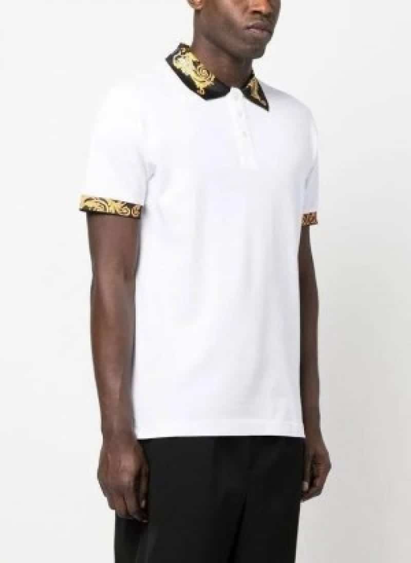 Versac e Couture White Collar Logo Imported Polo T-Shirt