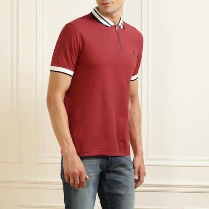 Fredperry Maroon Embroidery Logo Premium Polo T-Shirt Main image