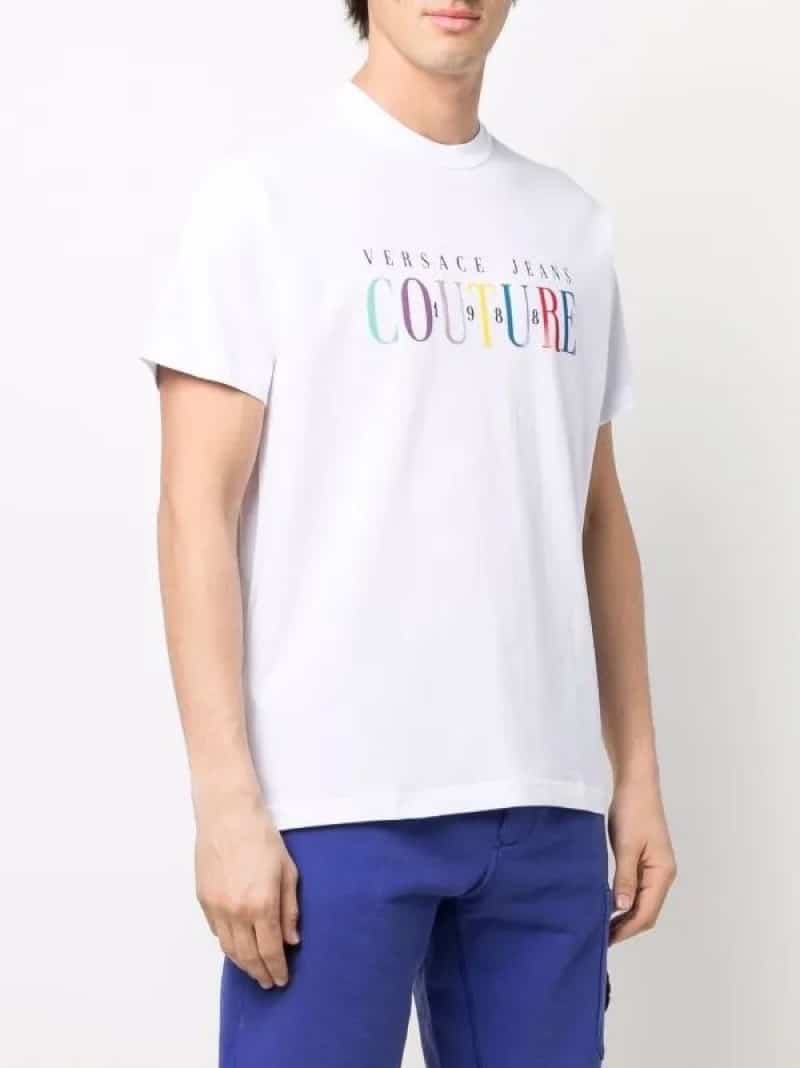 Versac e Couture White Logo Print Imported T-Shirt