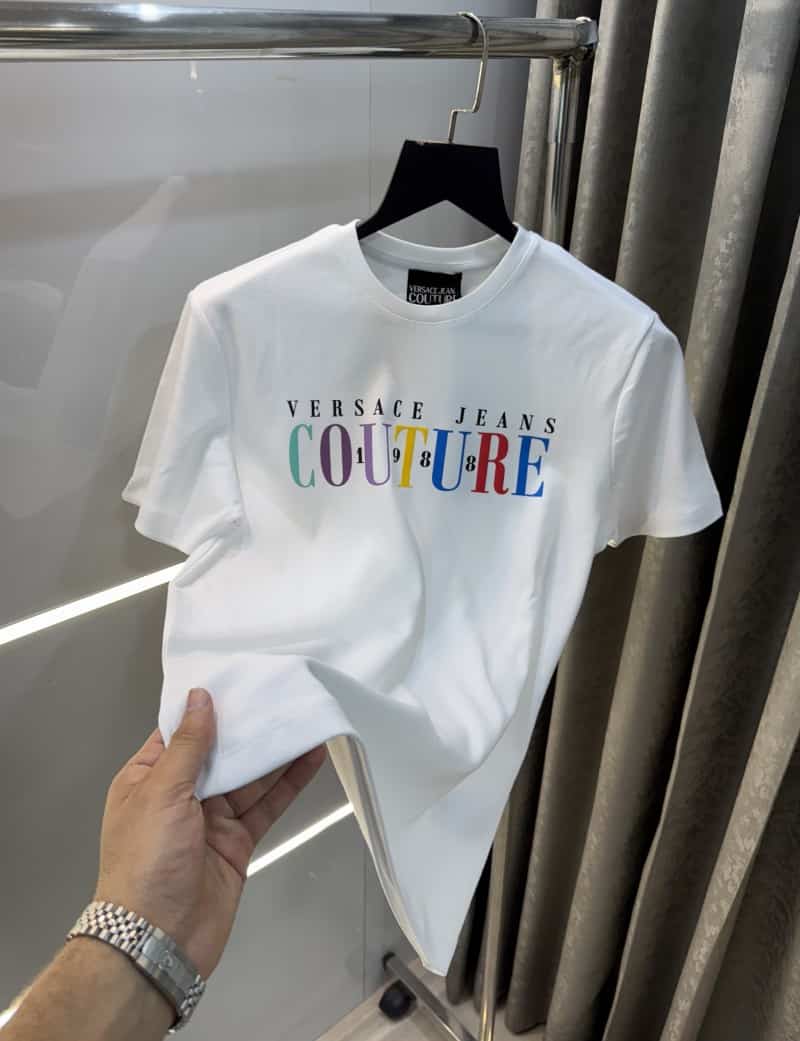 Versac e Couture White Logo Print Imported T-Shirt Secondary image