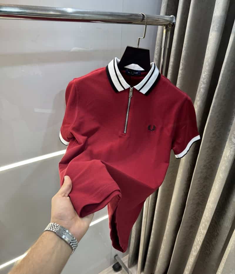 Fredperry Maroon Embroidery Logo Premium Polo T-Shirt Secondary image