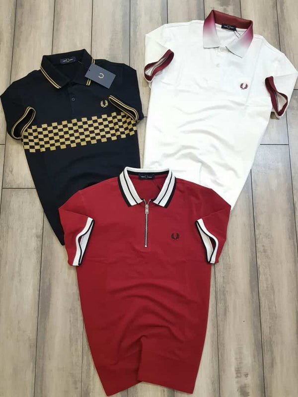 Fredperry Maroon Embroidery Logo Premium Polo T-Shirt