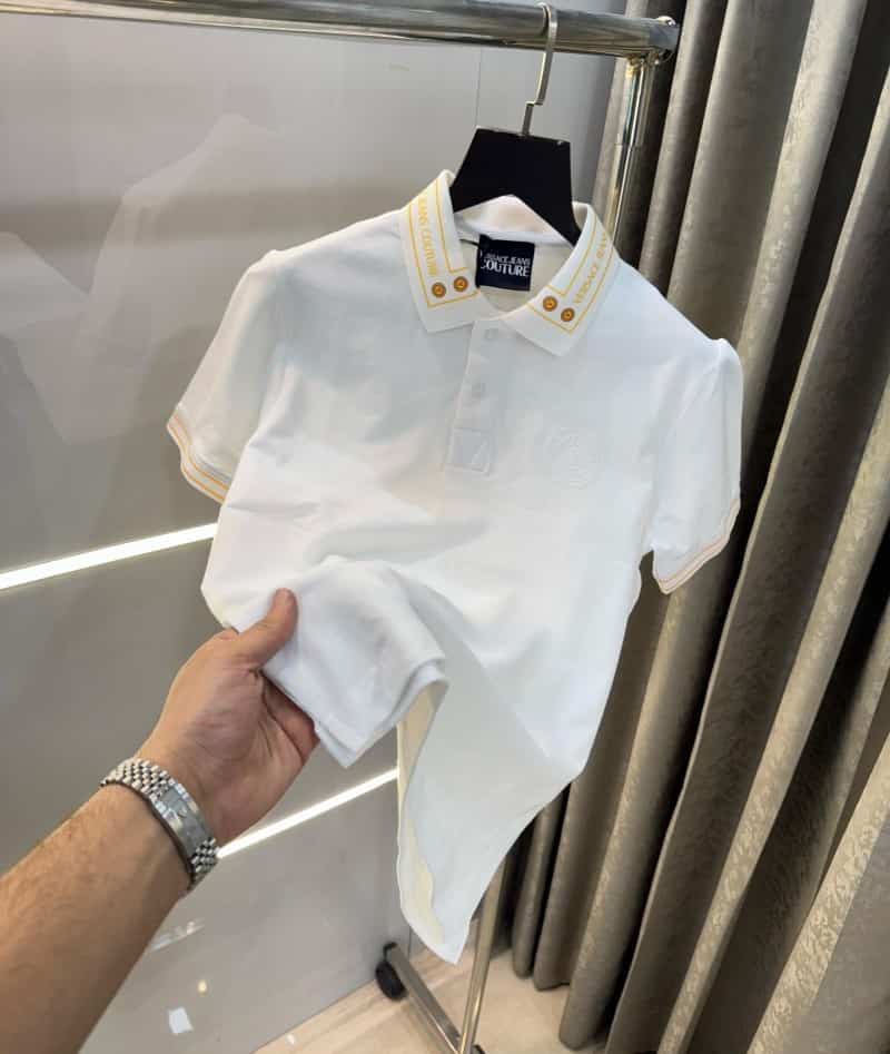 Versac e Couture White Collar Logo Imported Polo T-Shirt Secondary image