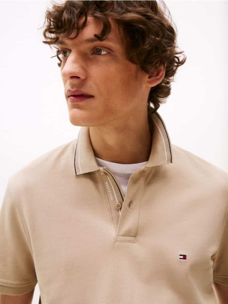 Tomm y Hilfiger Beige Embroidery Logo Premium Polo T-Shirt Main image