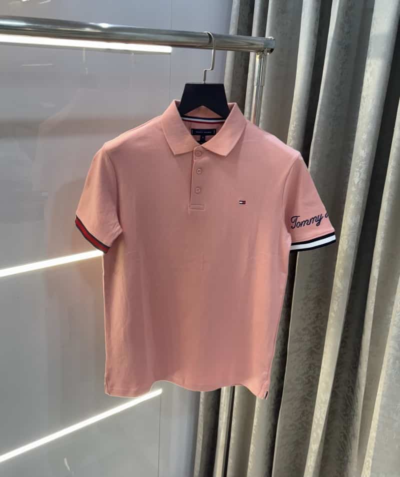 Tomm y Hilfiger Peach Embroidery Logo Premium Polo T-Shirt