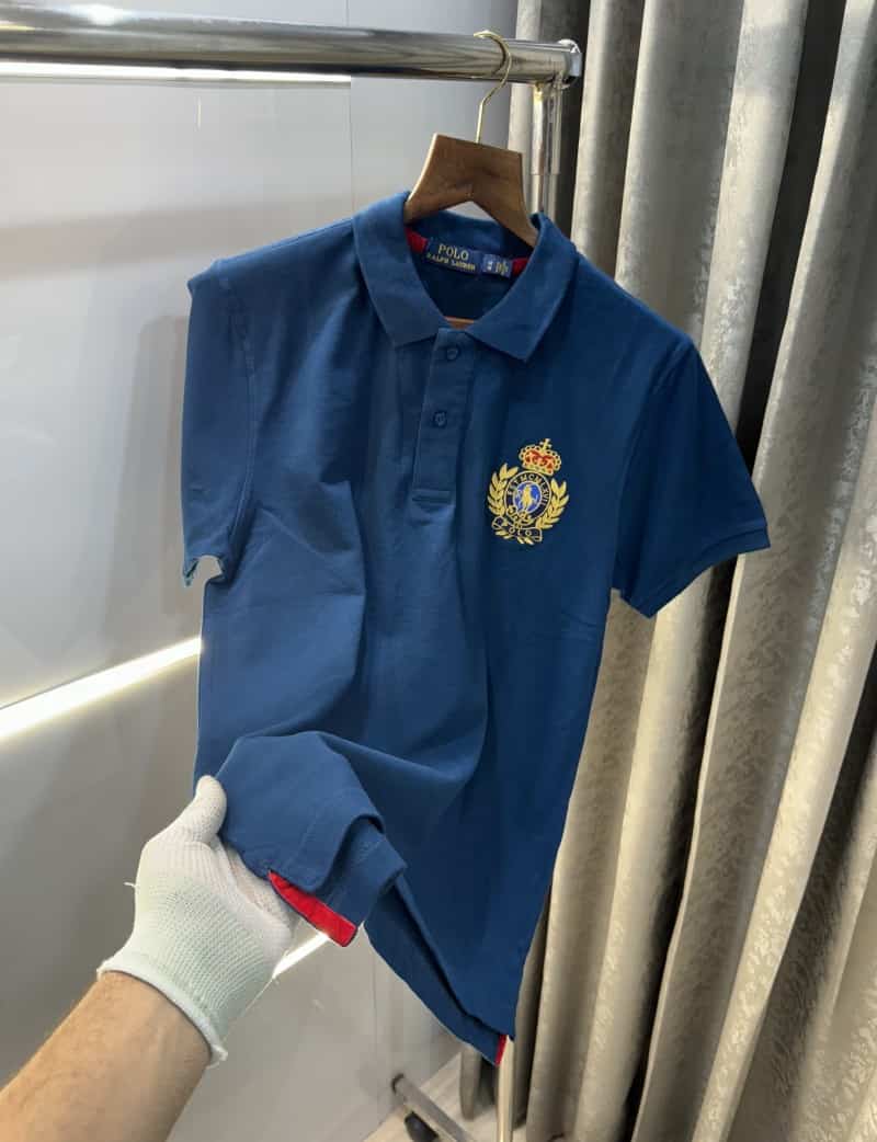 Ralph Laure n Petrol Blue Logo Print Premium Polo T-Shirt Secondary image