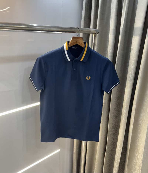 Fredperry Petrol Blue Embroidery Logo Premium Polo T-Shirt