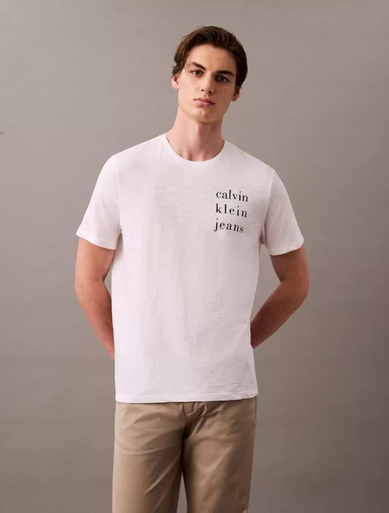 Calvin Klei n White Logo Print Premium T-Shirt
