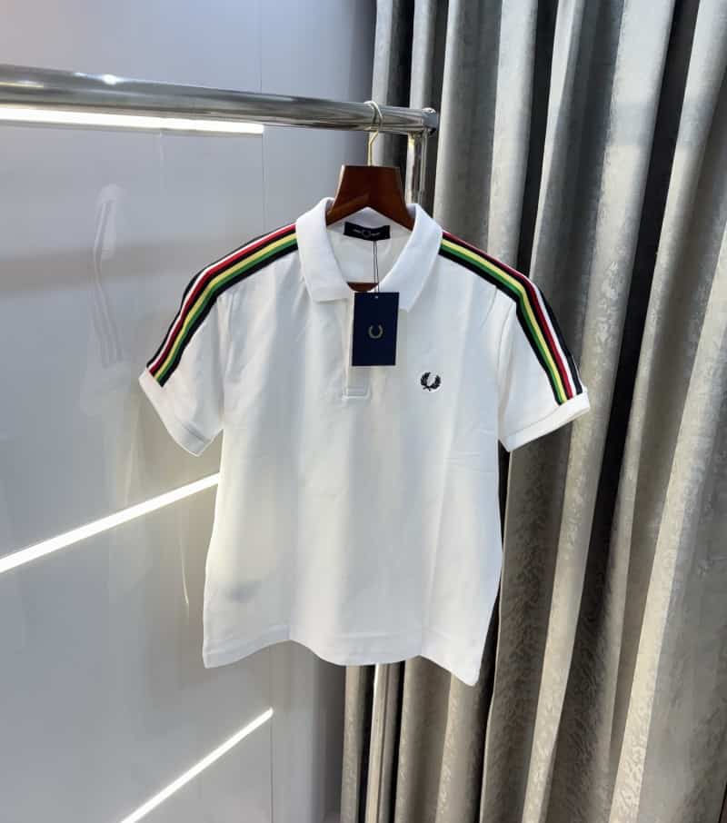 Fred perr y White Embroidery Logo Premium Polo T-Shirt