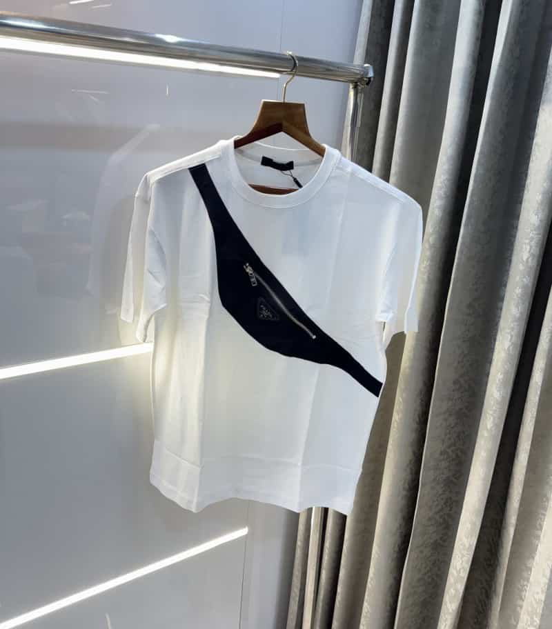 Prad a Milano White Bag Look Imported T-Shirt