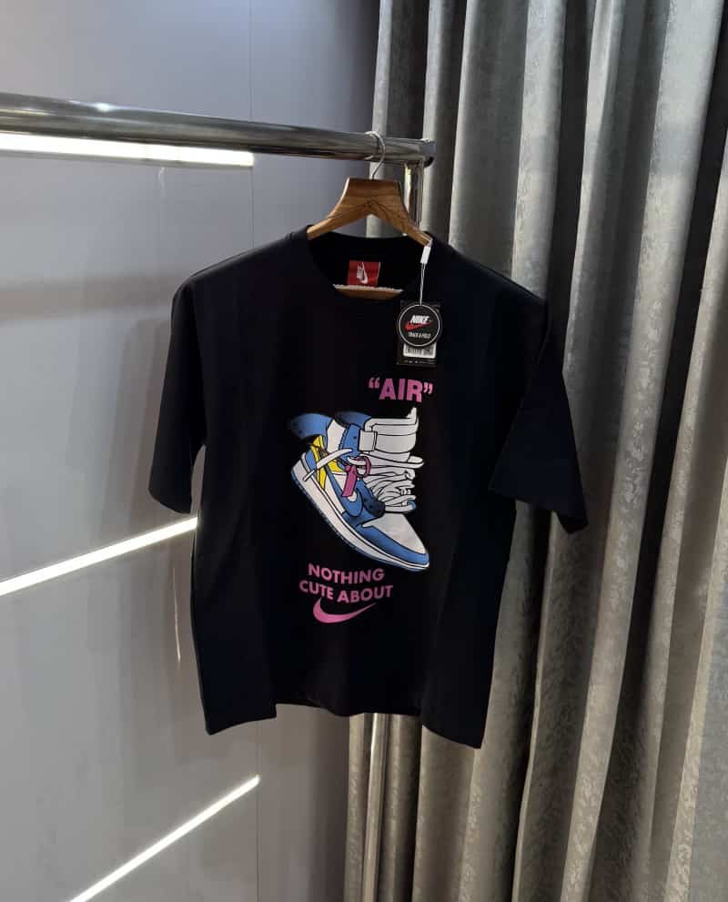Nik e Black Sneaker Series Imported Oversized T-Shirt