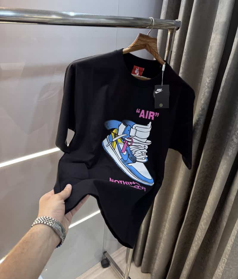 Nik e Black Sneaker Series Imported Oversized T-Shirt