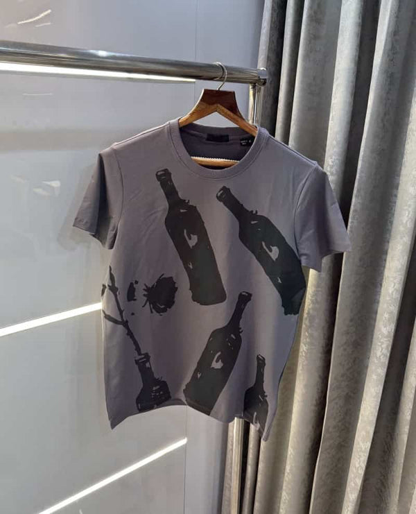 Prad a Milano Grey Printed Premium T-Shirt
