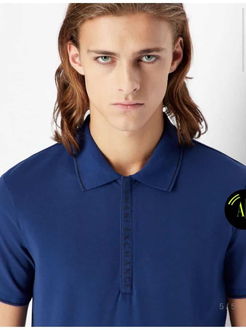 Arman i E-xchange Petrol Blue Logo Print Premium Polo T-Shirt