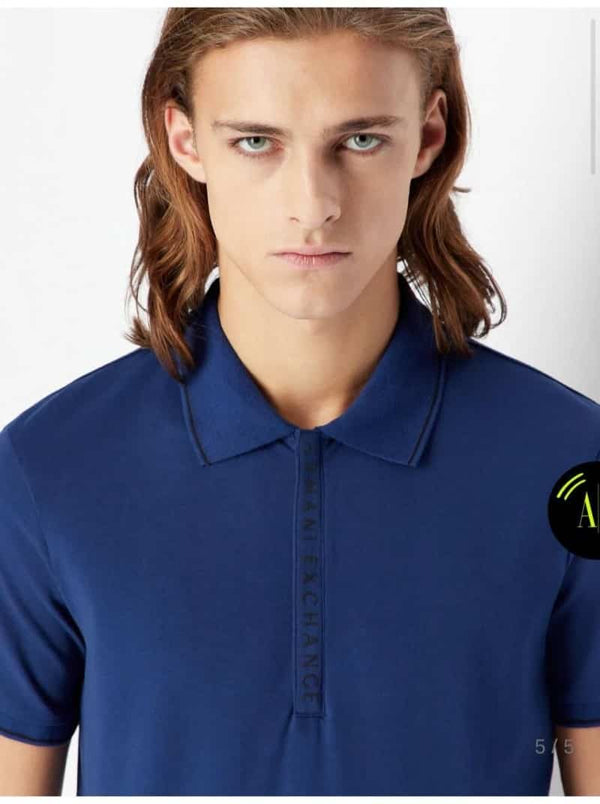 Arman i E-xchange Petrol Blue Logo Print Premium Polo T-Shirt