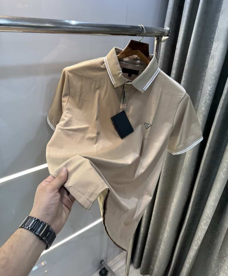 Prad a Milano Beige Patch Logo Imported Polo T-Shirt Main image