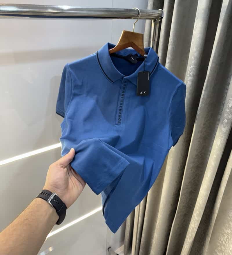 Arman i E-xchange Petrol Blue Logo Print Premium Polo T-Shirt