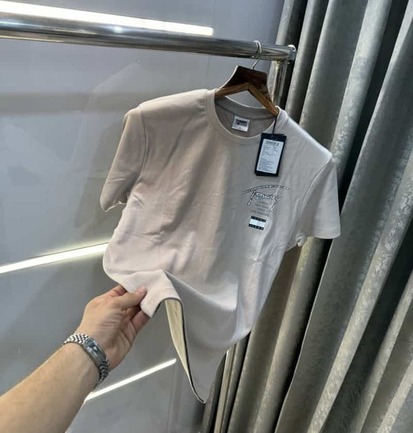 Tomm y Hilfiger Beige Printed Premium T-Shirt