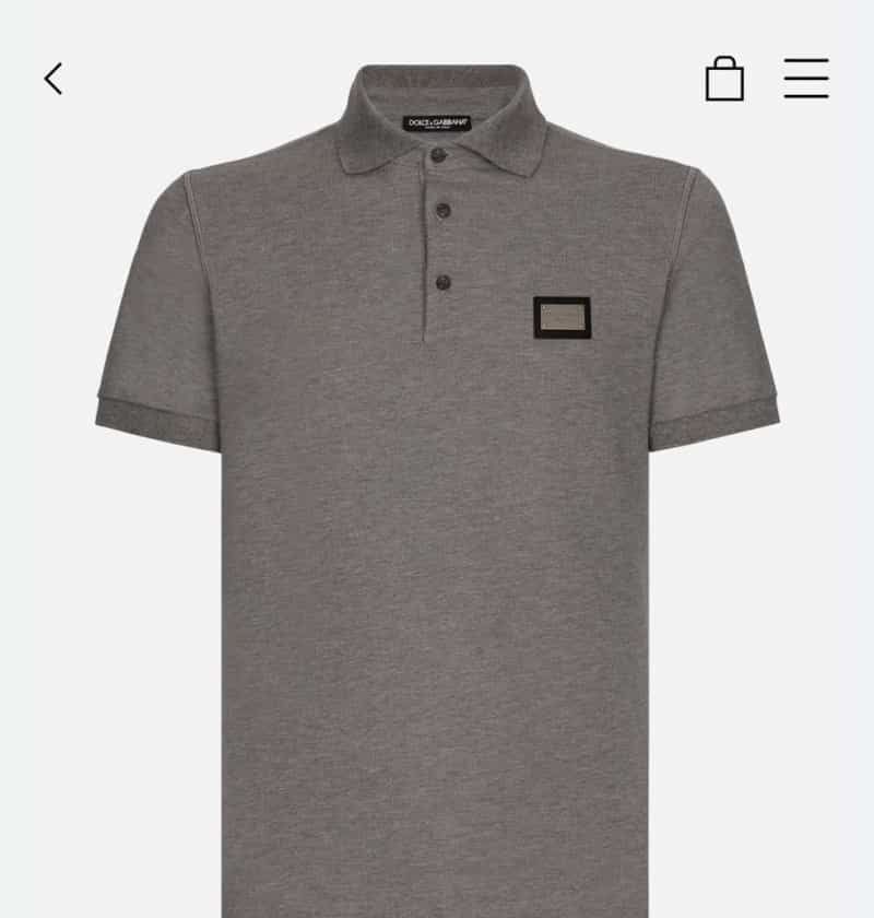 Dolce&Gabbana Grey Steel Logo Imported Polo T-Shirt Main image