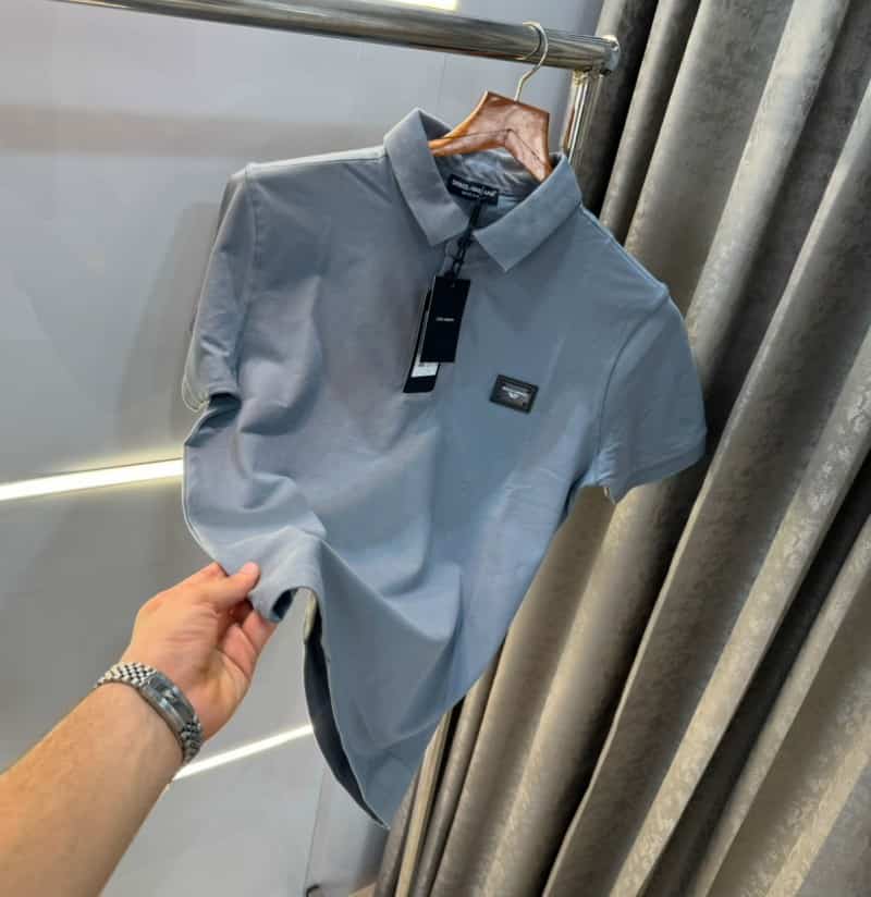 Dolce&Gabbana Grey Steel Logo Imported Polo T-Shirt Secondary image