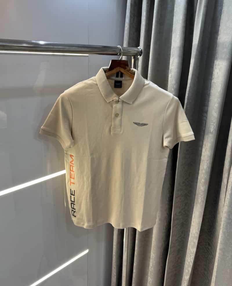 Hacket Beige Logo Print Classic Polo T-Shirt