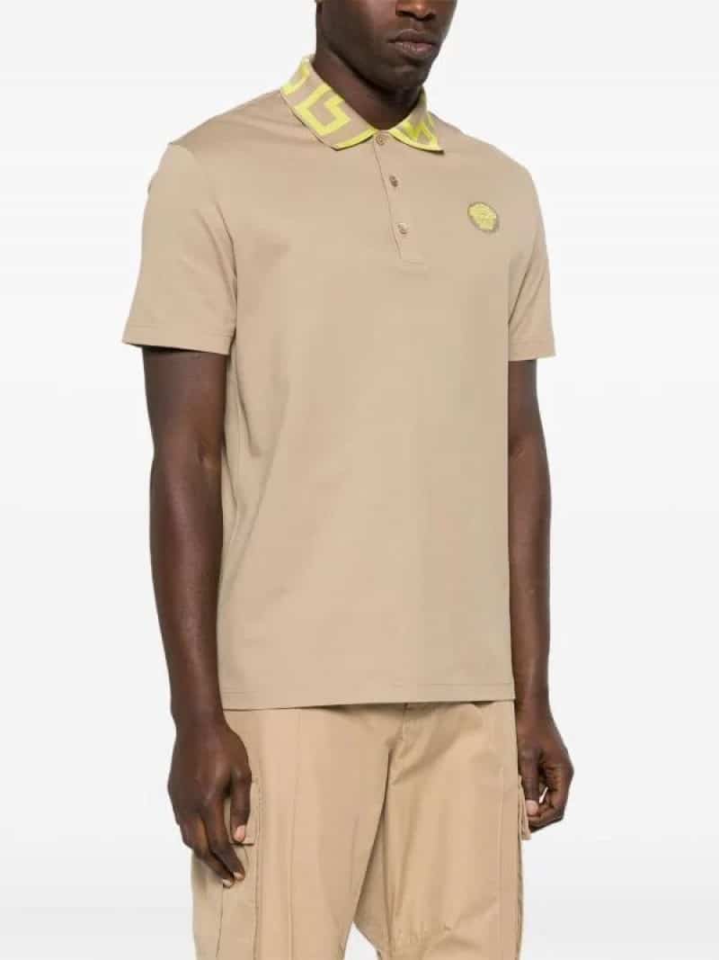 Versac e Couture Beige Embroidery Logo Imported Polo T-Shirt Main image