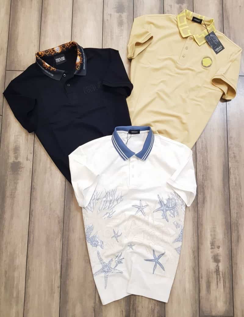 Versac e Couture Beige Embroidery Logo Imported Polo T-Shirt Secondary image