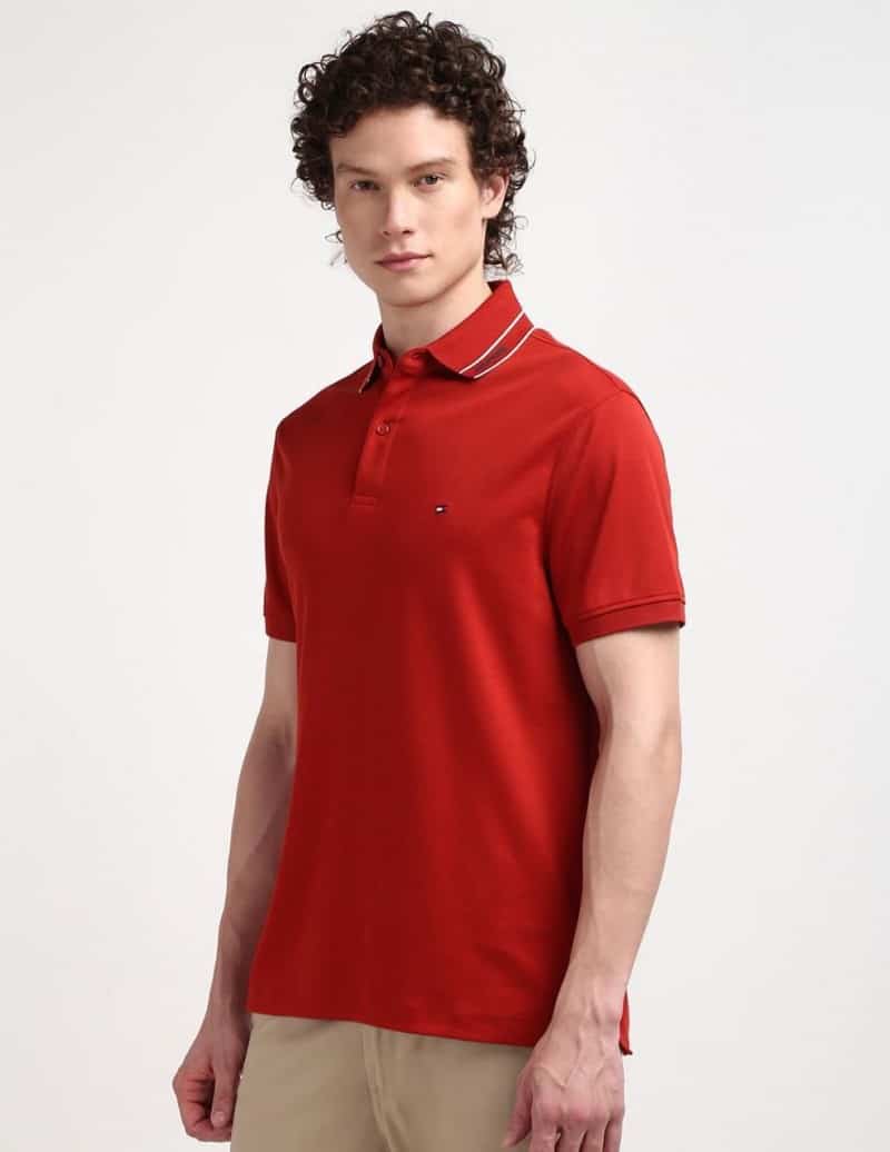 Tomm y Hilfiger Red Collar Look Premium Polo T-Shirt Main image