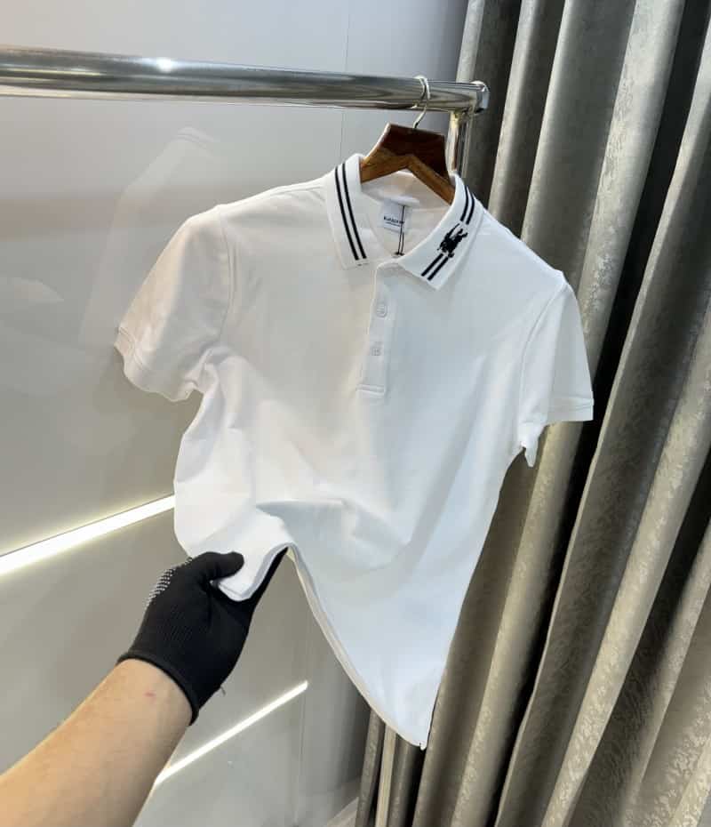 Burberr y White Collar Look Premium Classic Polo T-Shirt