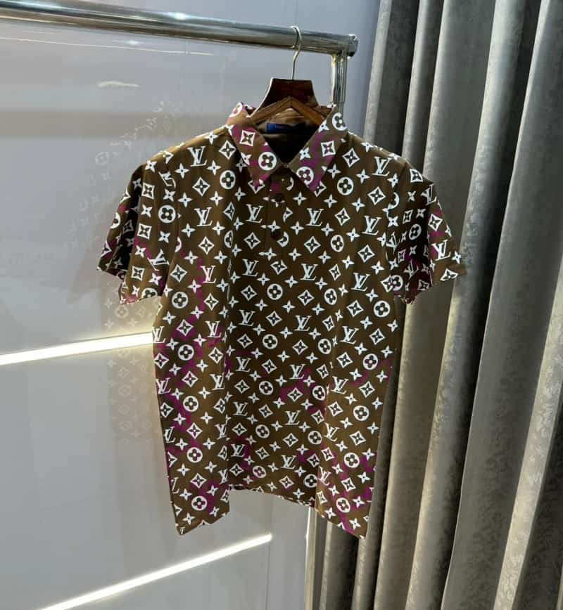 Louis Vutton Brown MonogRAm Print Imported Polo T-Shirt Main image