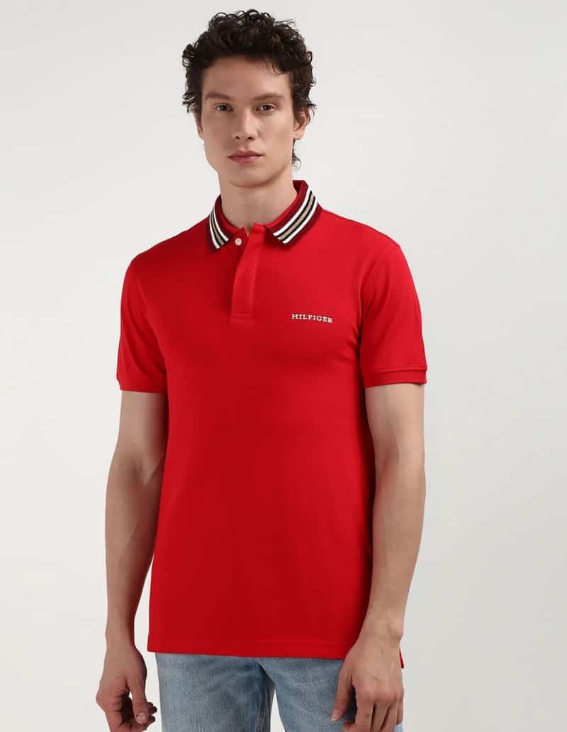 Tomm y Hilfiger Red Collar Look Premium Polo T-Shirt Main image