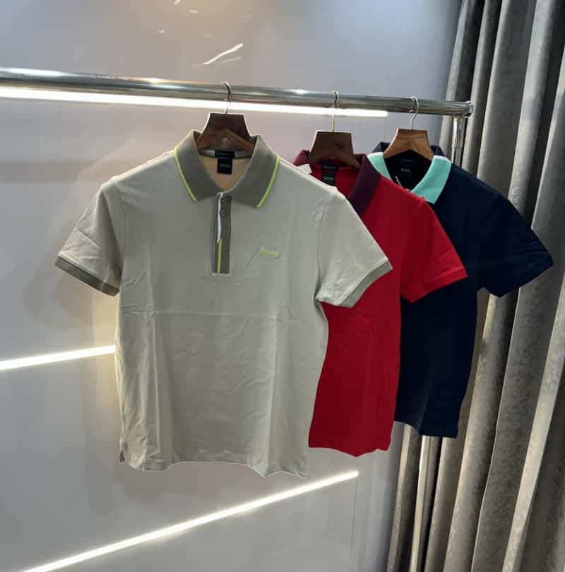 Hugo Bos s Red Collar Look Premium Polo T-Shirt