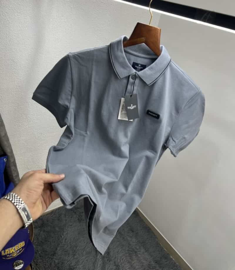 Hacket Grey Patch Logo Premium Polo T-Shirt