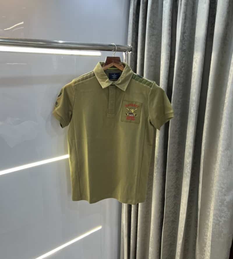 Hacket martin olive green embroidery logo premium polo t-shirt