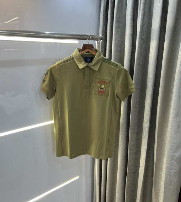 Hacket martin olive green embroidery logo premium polo t-shirt