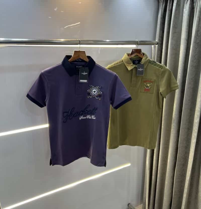Hacket martin olive green embroidery logo premium polo t-shirt