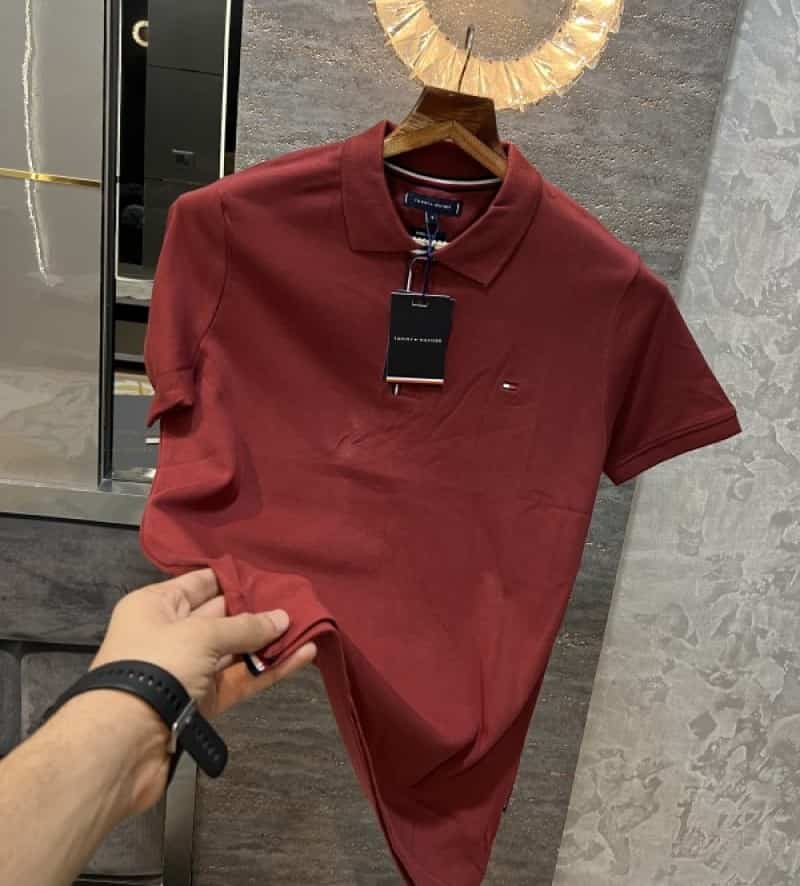 Tommy Hilfiger rust embroidery logo premium polo t-shirt Main image