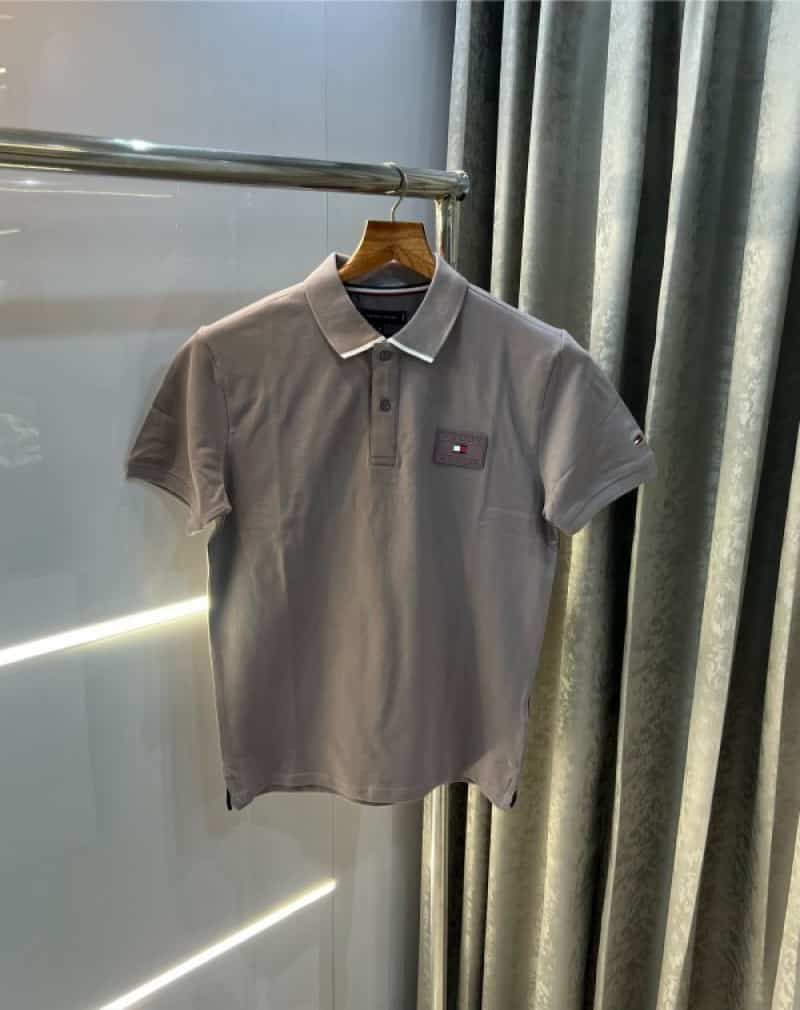 Tomm y Hilfiger Grey Embroidery Patch Premium Polo T-Shirt Secondary image