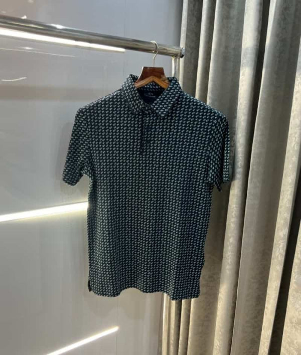 Arman i Exchange Navy All Over Printed Premium Polo T-Shirt