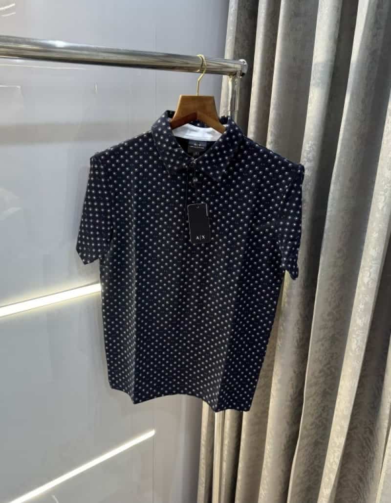 Arman i Exchang e Navy Blue Printed Premium Polo T-Shirt Secondary image