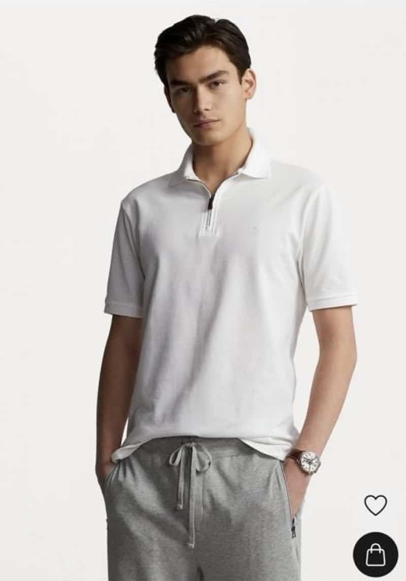 Ralph Laur e White Embroidery Logo Premium Classic Polo T-Shirt Main image