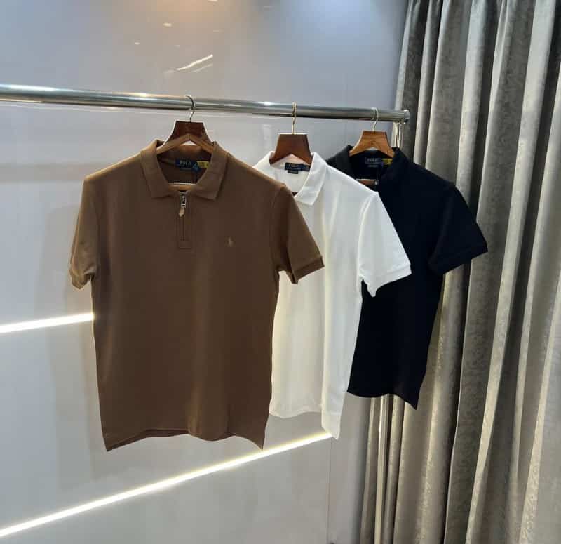 Ralph Laur e White Embroidery Logo Premium Classic Polo T-Shirt