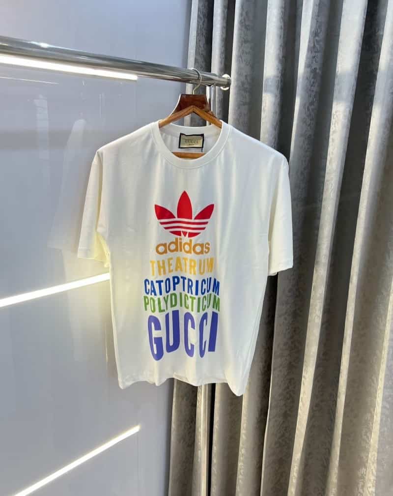 Gucc i White Logo Print Imported Oversized T-Shirt With Premium Box Packing