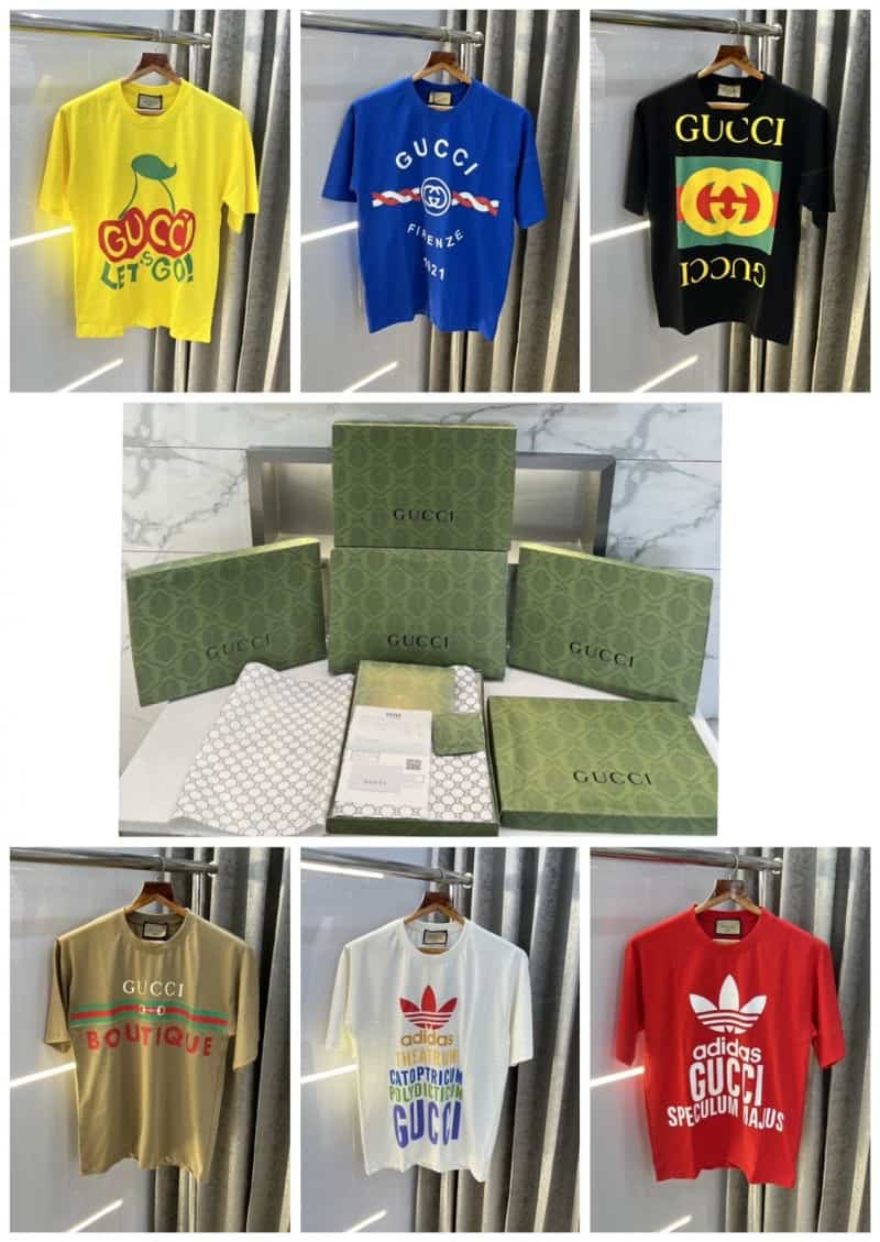 Gucc i Red Logo Print Imported Oversized T-Shirt With Premium Box Packing